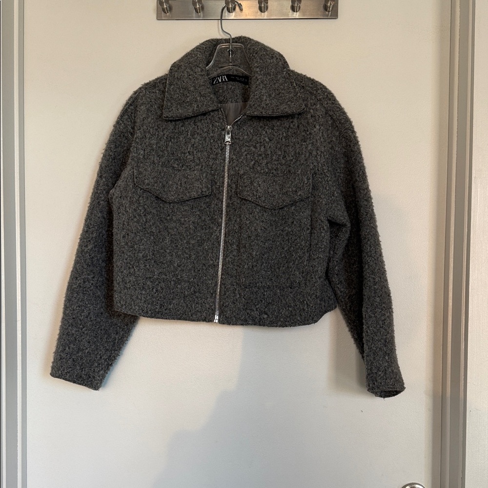 Zara Charcoal Teddy Jacket for Women